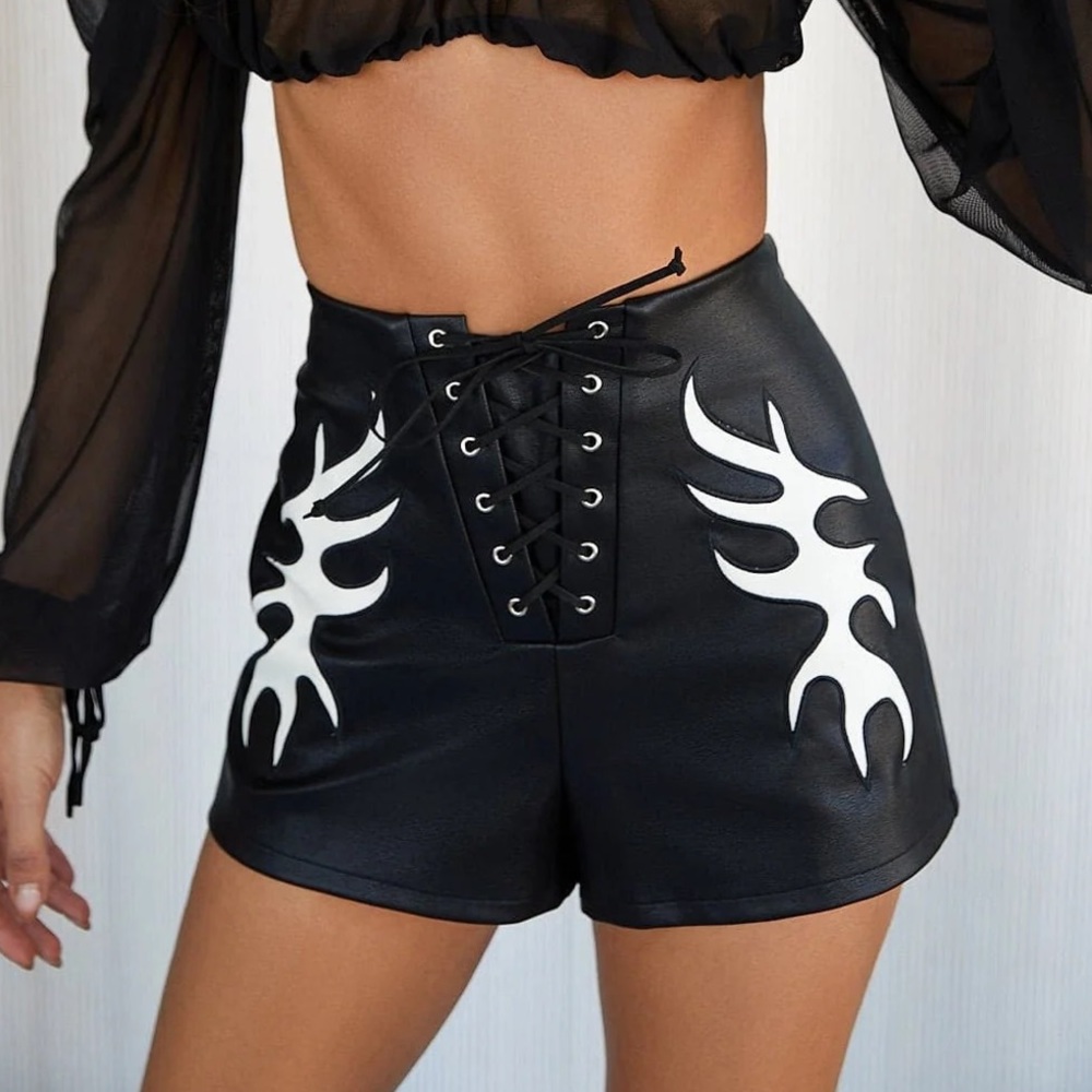 12th Tribe Danica vegan leather shorts